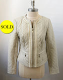 Neiman Marcus Quilted Leather Jacket Size Small