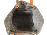 Denim Tote/Backpack With Leather Trim