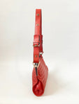 Red Intrecciato Leather Shoulder Bag