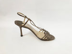 Jimmy Choo Pewter High-Heel Sandal Size 40.5 It (10.5 Us)