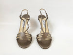 Jimmy Choo Pewter High-Heel Sandal Size 40.5 It (10.5 Us)