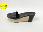 Prada Black Leather Slide Size 38 It (8 Us)