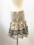Camilla Shirred Floral Print Mini Skirt Size M
