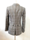 Bogner Linen Blazer With Leather Trim Size 6