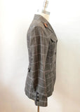 Bogner Linen Blazer With Leather Trim Size 6