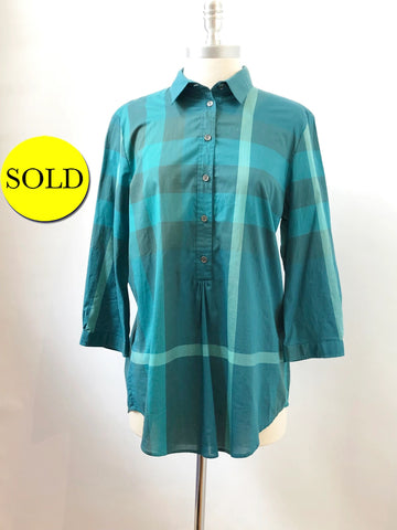 Burberry Check Blouse Size M
