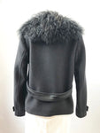 Elie Tahari Wool Jacket With Lamb Collar Size M