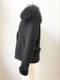 Elie Tahari Wool Jacket With Lamb Collar Size M