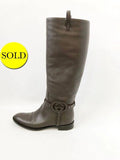 Gucci Gg Leather Knee Boots Size 38.5 It (8.5 Us)