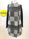 M. Patmos Sweater Coat W/Leather Trim Size Medium
