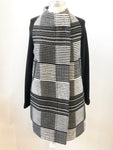 M. Patmos Sweater Coat W/Leather Trim Size Medium