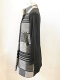 M. Patmos Sweater Coat W/Leather Trim Size Medium