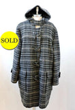 Burberry London Plaid Toggle Coat Size L
