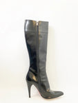 Prada Leather Knee Boots Size 37 It (7 Us)