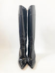 Prada Leather Knee Boots Size 37 It (7 Us)