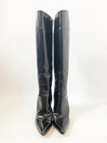 Prada Leather Knee Boots Size 37 It (7 Us)
