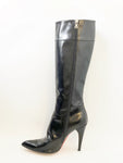 Prada Leather Knee Boots Size 37 It (7 Us)