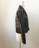 Nicole Miller Leather Embroidered Jacket Size L