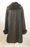 Sheared Rabbit Taffeta Coat Size M - Retail $1,195