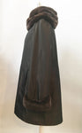 Sheared Rabbit Taffeta Coat Size M - Retail $1,195