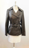 Rossi & Caruso Leather Belted Jacket Size L
