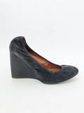 Lanvin Grey Suede Wedge Size 7.5 Us