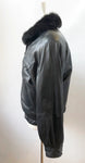 Men's Neiman Marcus Leather With Opossum Lining Bomber Jacket Size L