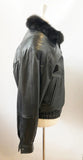 Men's Neiman Marcus Leather With Opossum Lining Bomber Jacket Size L
