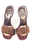 NEW Rene Caovilla Fur Beaded Slingback Size 8