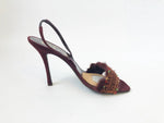 NEW Rene Caovilla Fur Beaded Slingback Size 8