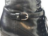 Chanel Leather Lace-Up Boot Size 37.5 It (7.5 Us)