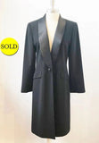 Kay Unger Satin Lapel Long Jacket Size 10