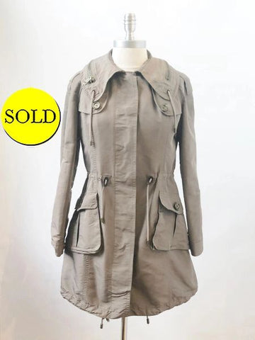 Burberry Brit With Hidden Hood Coat Size 6
