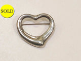 Tiffany & Co. Sterling Silver Open Heart Brooch