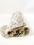 NEW Carlos Falchi Snakeskin Graffiti Clutch