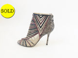 Jimmy Choo Snakeskin Trim Bootie Size 38.5 It (8.5 Us)