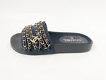 NEW Chanel Chain-Link Accent Slides Size 37 It (7 Us)