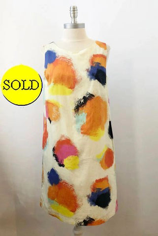 Marimekko Cotton Sleeveless Dress Size 38 Eu (S Us)