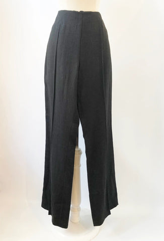NEW Akris Black Linen Pants Size 10