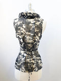 Anne Fontaine Camo Ruffle Blouse Size 38 Fr (4-6 Us)