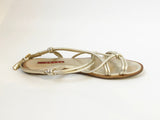 Prada Gold Strappy Sandal Size 37 It (7 Us)