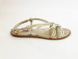 Prada Gold Strappy Sandal Size 37 It (7 Us)