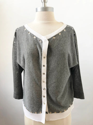 Embellished Cardigan Sweater Size M