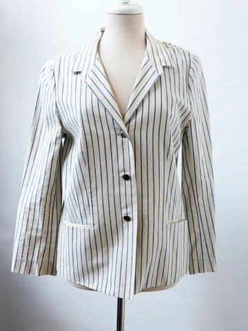 Lafayette 148 Striped Cotton Blazer Size 10