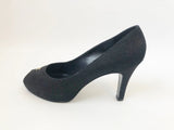 Chanel Cc Peep-Toe Pump Size 38 It (8 Us)