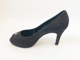 Chanel Cc Peep-Toe Pump Size 38 It (8 Us)