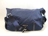 NEW Prada Leather Trim Tessuto Messenger Bag