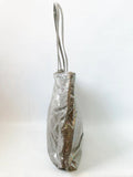 NEW Carlos Falchi Silver Tote W/Pouch