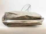 NEW Carlos Falchi Silver Tote W/Pouch