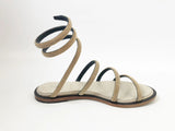 Brunello Cucinelli Gold Monili Wrap Around Sandal Size 38 It (8 Us)